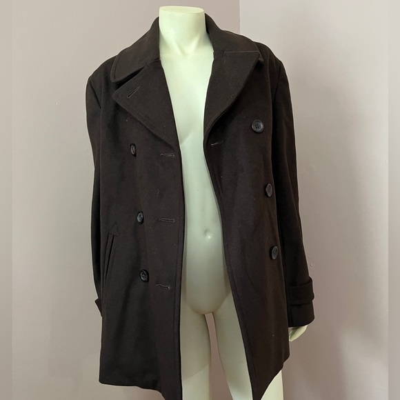 Lands End pea coat in brown - Picture 4 of 6